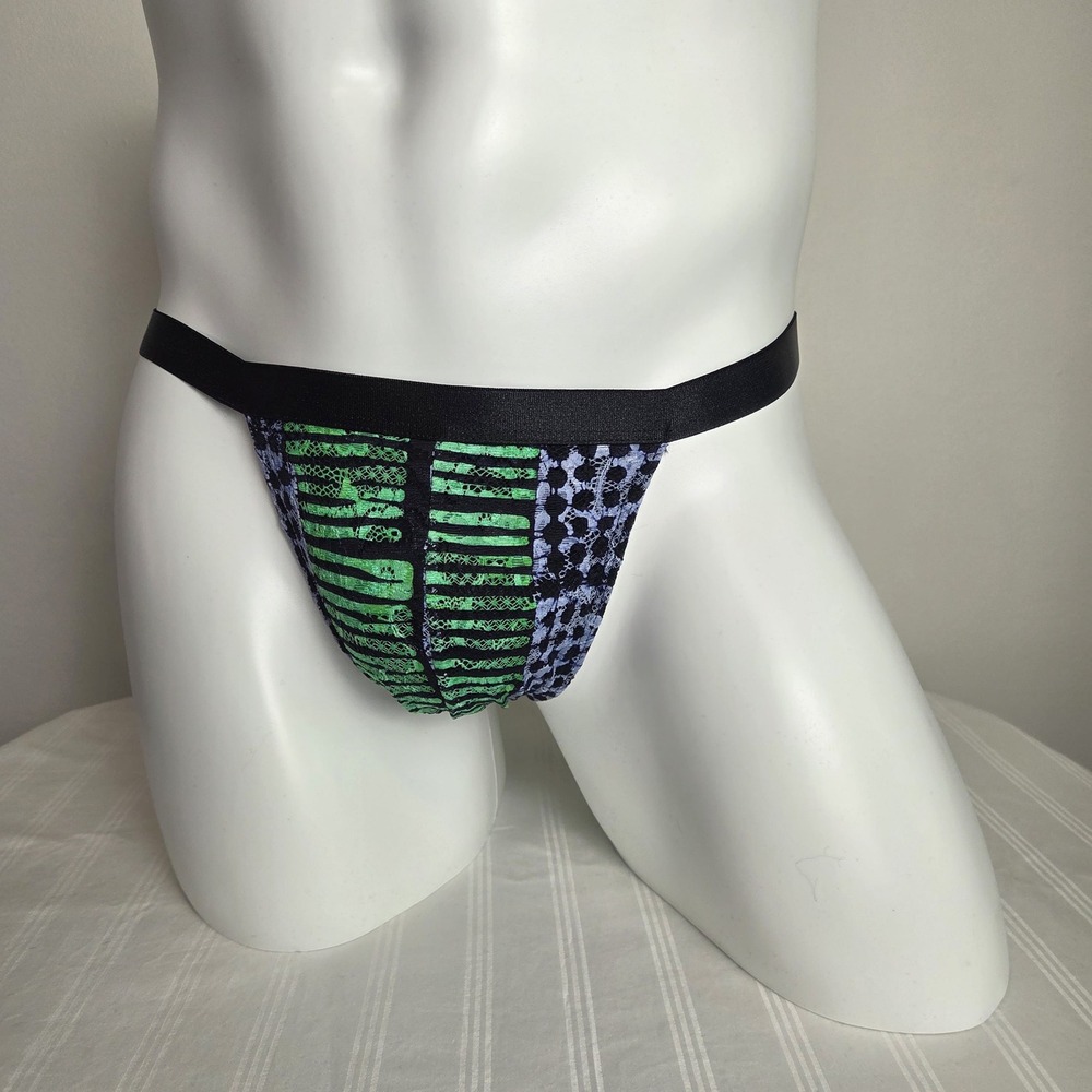 Cosabella x Studio 189 Mens Green Purple Lace G-String Thong Underwear NEW
